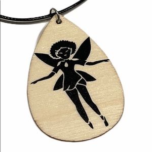 Fairy Handmade wood necklace